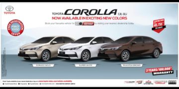 Toyota Corolla GLi New Range Of Colors
