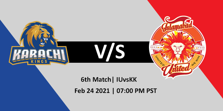 KK vs IU PSL 2021 6th Match Live
