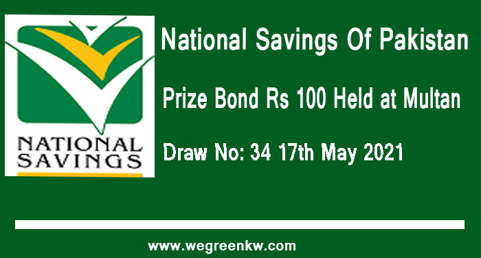 Prize Bond Rs 100 Draw No. 34