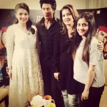 Sanam Jung with Indian actor Shahrukh Khan and Kajal