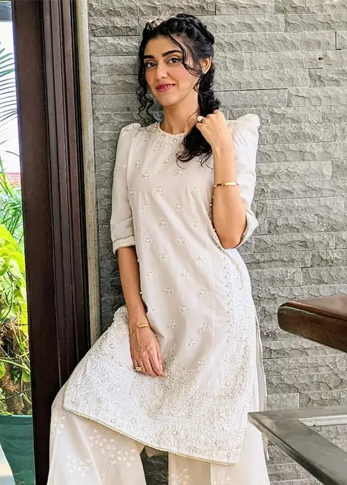 Actress Noreen Gulwani in White Dress