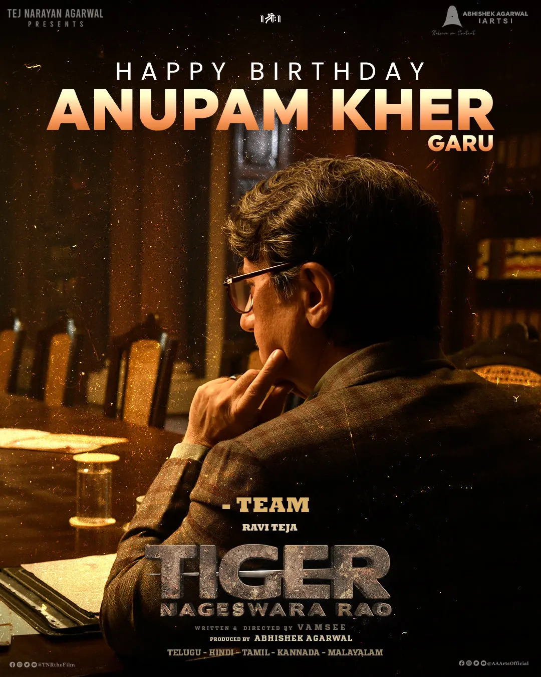 Anupum Kher in Tiger Nageswara Rao 2023