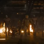 Chris Pratt, Zoe Saldana, Karen Gillan, Pom Klementieff, Vin Diesel, Bradley Cooper in Guardians of the Galaxy Vol 3 Movie (2023)