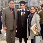 Actor Hamza sohail with his mother and father
