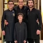Actor Haroon Kadwani with his father and brothers
