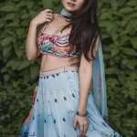 Actress Yukti Thareja Looks Beautiful in Sky Blue Blouse Dress