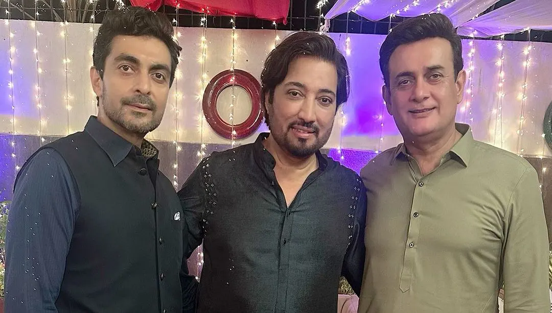 Saud, Aly Khan and Sahood Alvi in Mohabbat Satrangi cast