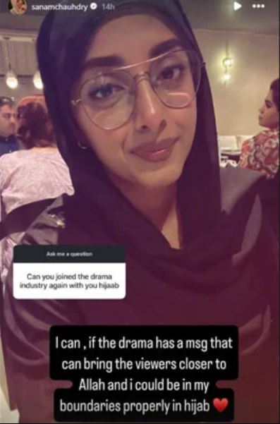 Sanam Chaudhry Return Pakistani Drama